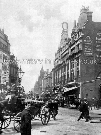Tottenham Court Road, from Oxford Street, London. c.1890's.